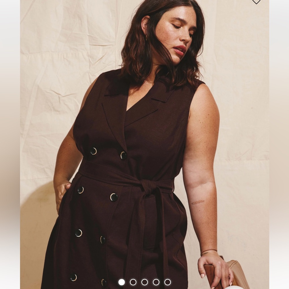 NWT Universal Standard Hudson linen blend sleeveless trench dress